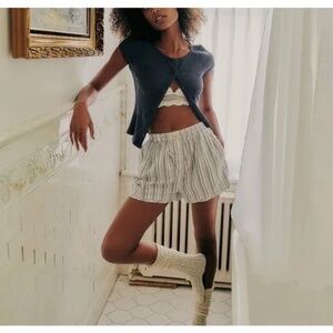 FREE PEOPLE We The Free Day To Day Flannel Boxers / Grey Combo SZ M